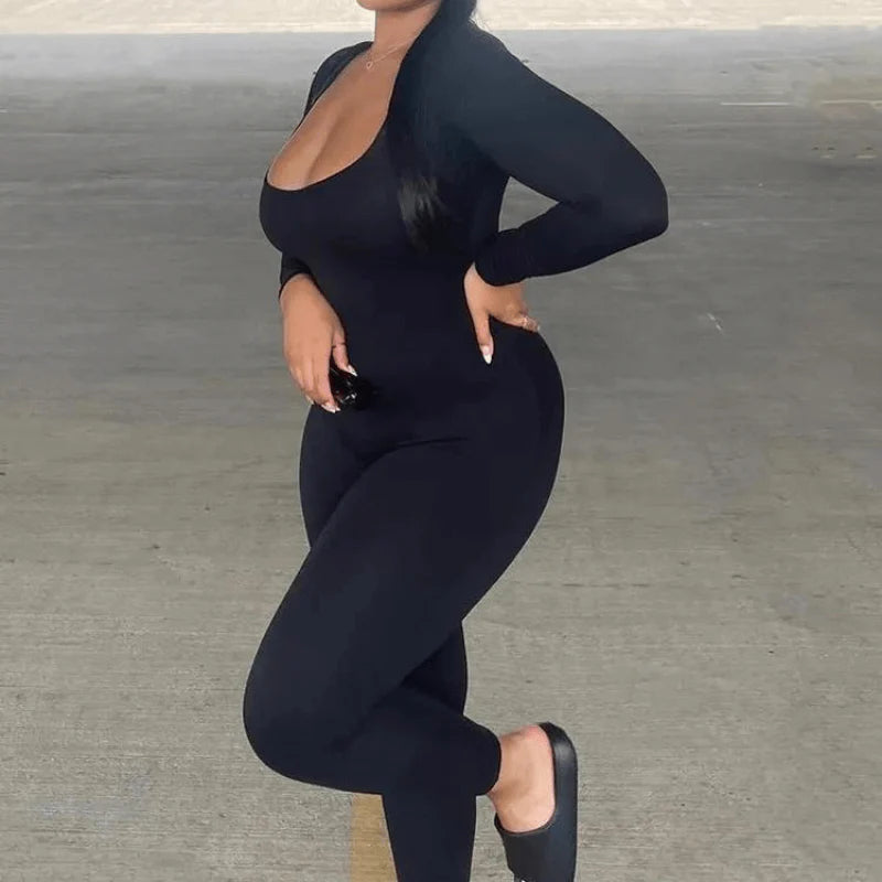 GoddessCurve™ Sculpting Square Neck Long Sleeve Bodysuit