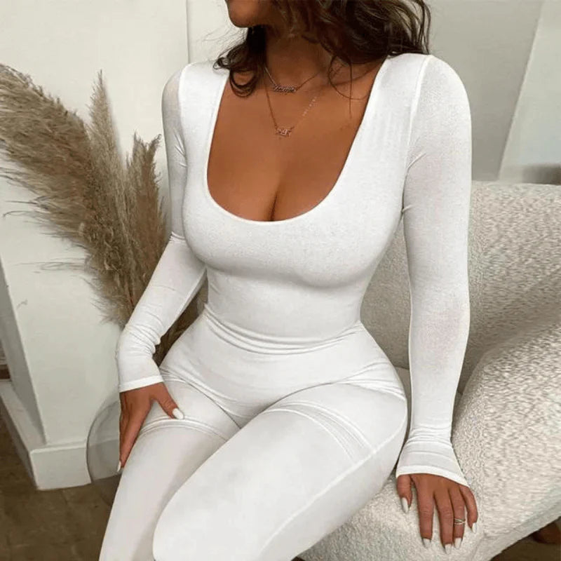 GoddessCurve™ Sculpting Square Neck Long Sleeve Bodysuit