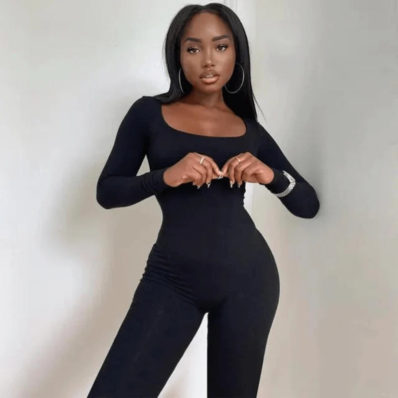 GoddessCurve™ Sculpting Square Neck Long Sleeve Bodysuit
