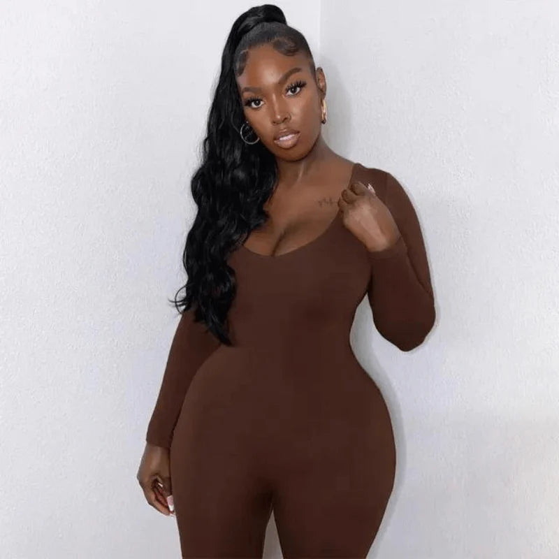 GoddessCurve™ Sculpting Square Neck Long Sleeve Bodysuit