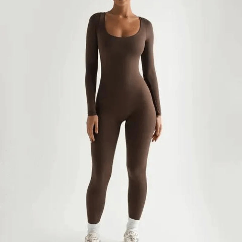 GoddessCurve™ Sculpting Square Neck Long Sleeve Bodysuit