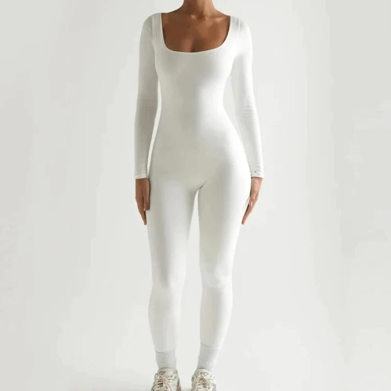 GoddessCurve™ Sculpting Square Neck Long Sleeve Bodysuit