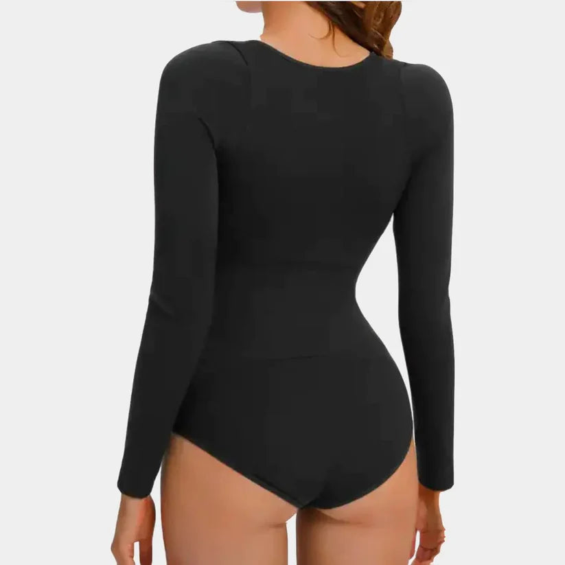 GoddessCurve™ Long Sleeve V-Neck Sculpting Bodysuit